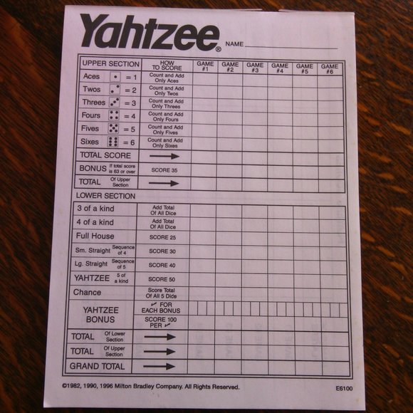 Yahtzee classic dice game played 5 dice Strategies English Spanish high-scoring - Picture 5 of 16